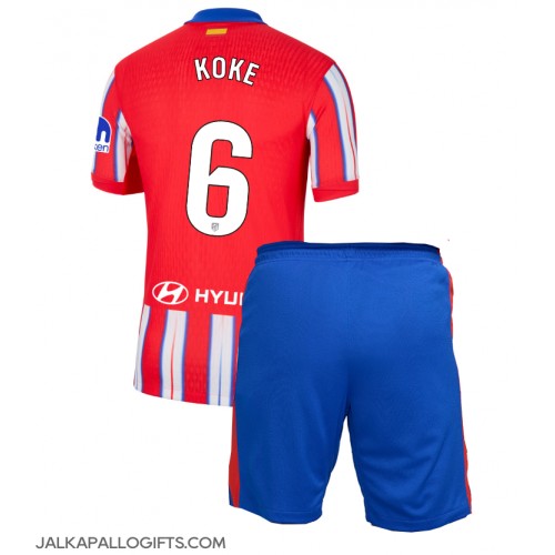 Atletico Madrid Koke #6 Koti Peliasu Lasten 2024-25 Lyhythihainen (+ Lyhyet housut)